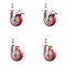 Service Caster 4 Inch 316SS Red Polyurethane 1/2 Inch Threaded Stem Caster Lock Brake SCC, 2PK SS316TSTTL20S414-PPUB-RED-121315-2S2 - alternate 1